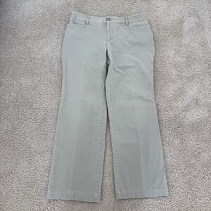 Eddie Bauer Curvy Fit Straight Leg Grey Khaki Chino Pants Workwear Size 10 Tall